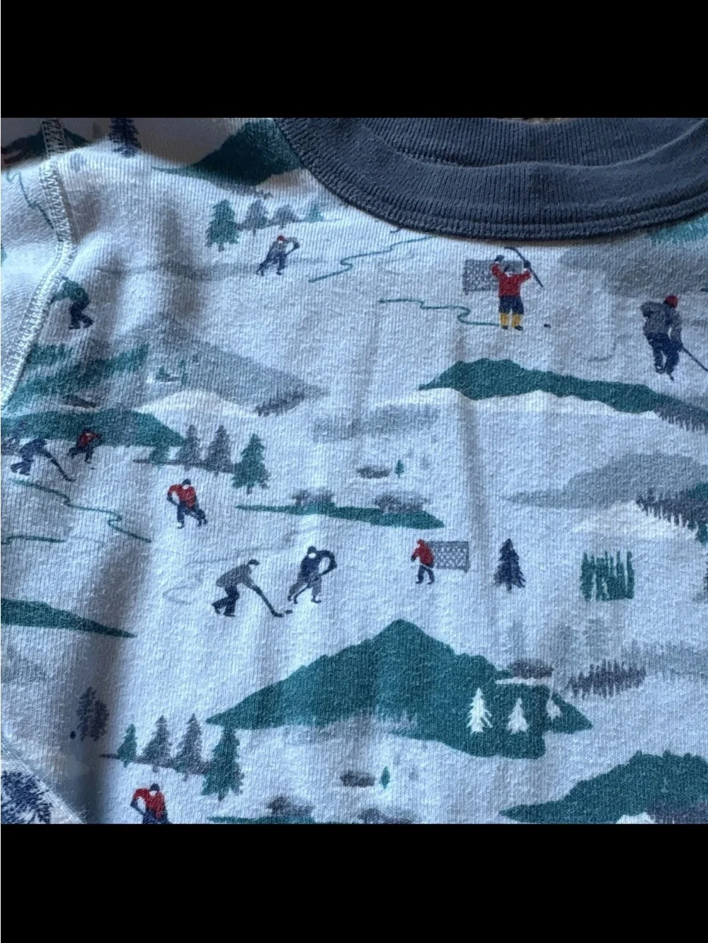 Hanna Andersson Mountain Ski Print Pajama Set - Blue & Gray